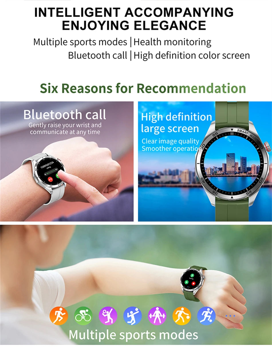 For Android iOS Watch 4 Pro Smart Watch Men ECG+PPG GPS Tracker HD Screen Heart Rate IP68 Waterproof BT Call SmartWatch 2024 New