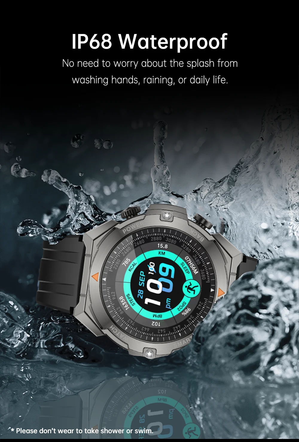 2024 New 300 MAh Large Battery Smartwatch Men Compass GPS Motion Tracking Bluetooth Call Waterproof Smart Watch Man For Android