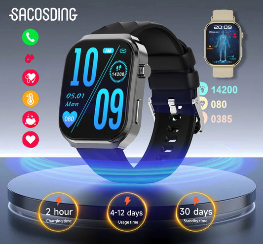 2024 Men Women Smartwatch 2.1 inch square screen 320 * 386 resolution heart rate blood pressure monitoring Wristwatch for HUAWEI