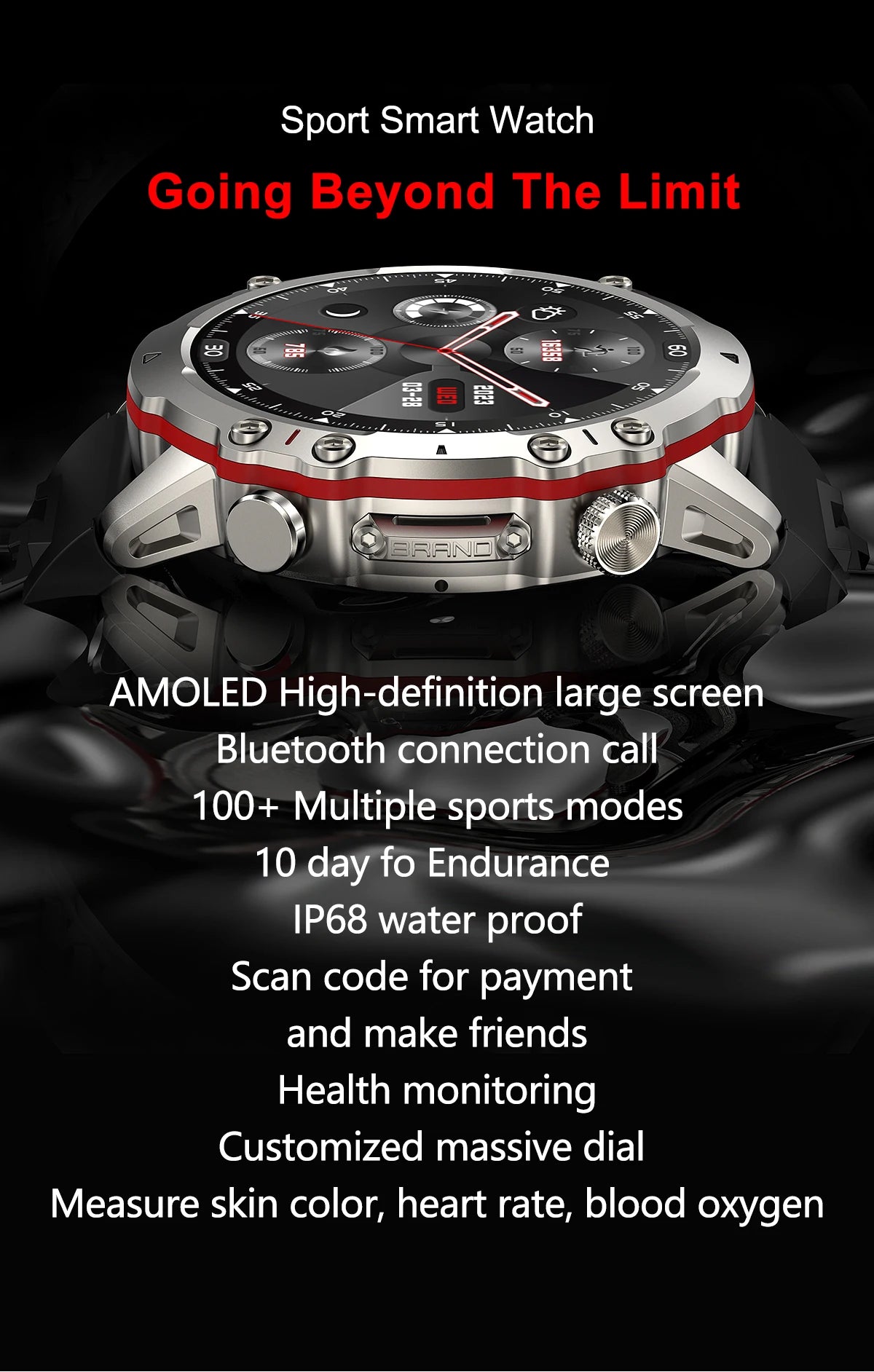 Titanium case Smartwatch Men 2024 NEW AMOLED Bluetooth Call Smart Watch for Android IOS 100+ Sports Modes Fitness Tracker