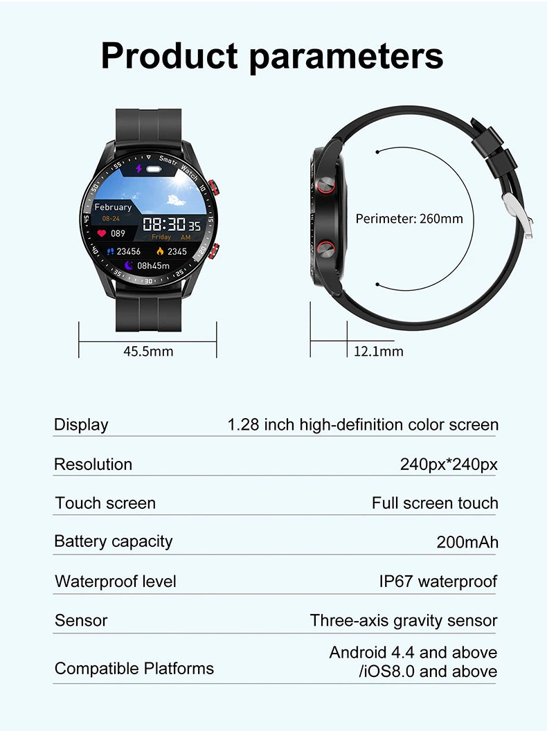 New 2023 ECG+PPG Smart Watch Bluetooth Call Music player Man Watch Sports Waterproof Luxury Smartwatch For Android ios