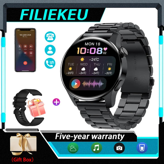 FILIEKEU SmartWatches Men Women Bluetooth Call Sports Fitness Smart Watches Man Fashion Black Silicone Smart Watch Woman