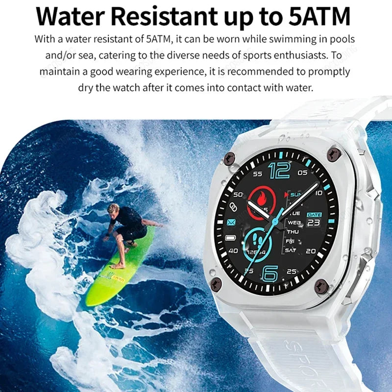 2024 Men Smart Watch AMOLED Screen Always On Display Clock  Women smartwatch Compass Sports SmartWatches 5ATM Waterproof Watches