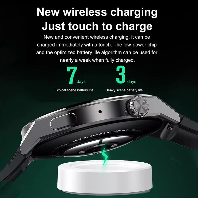 2024 New For Huawei Xiaomi Men Smartwatch 1.39inch AMOLED Screen Bluetooth Call Wireless charging Waterproof Men Smartwatch