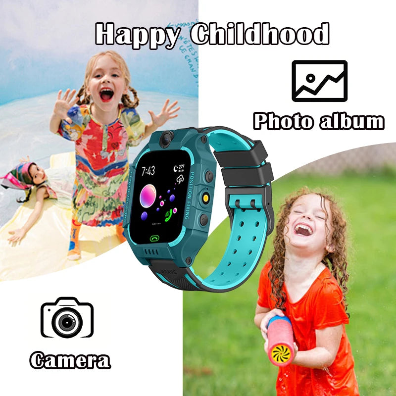 Kids Smart Watch 2023 New Sim Card Smartwatch For Children Sos Call Phone Camera Voice Chat Photo Boy Girl Gift Color Screen Q19