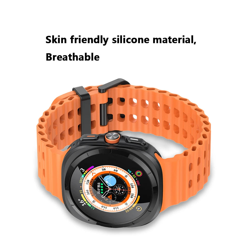 Silicone Strap for Samsung Galaxy Watch 7 Ultra 47mm Sports Correa Bracelet Watchband Band For Galaxy Watch 7 Ultra Accessories