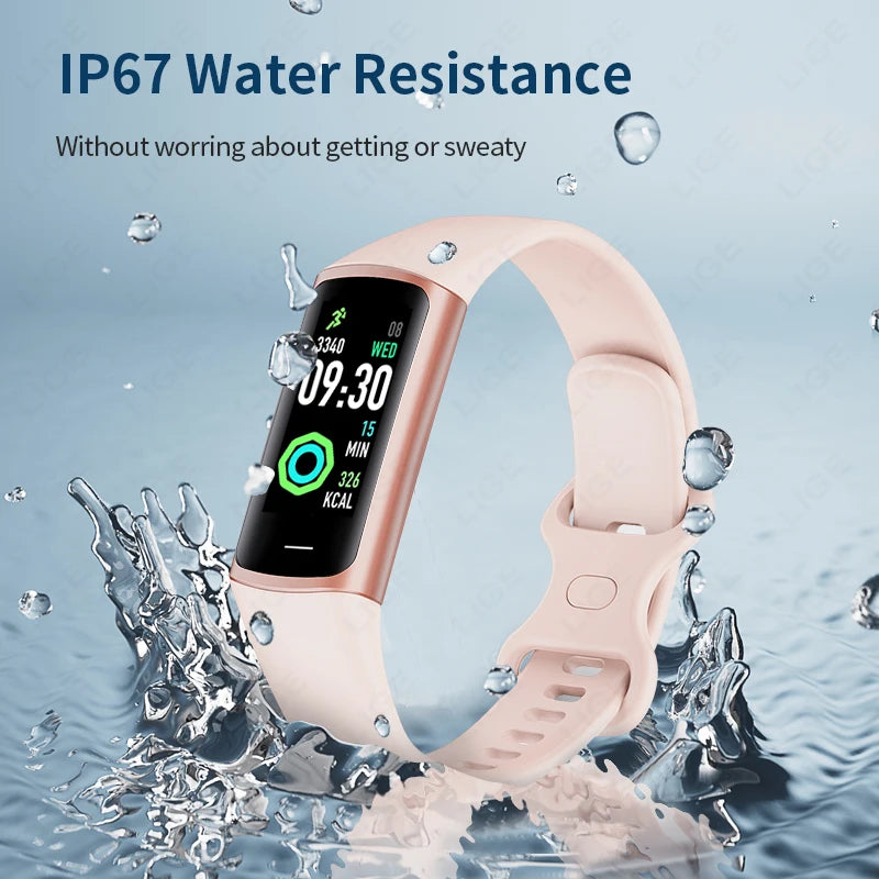 LIGE New Fashion Smartwatch Men Women Temperature Blood Oxygen Monitoring Bracelet Sports Waterproof Smart Watch For Man Laides