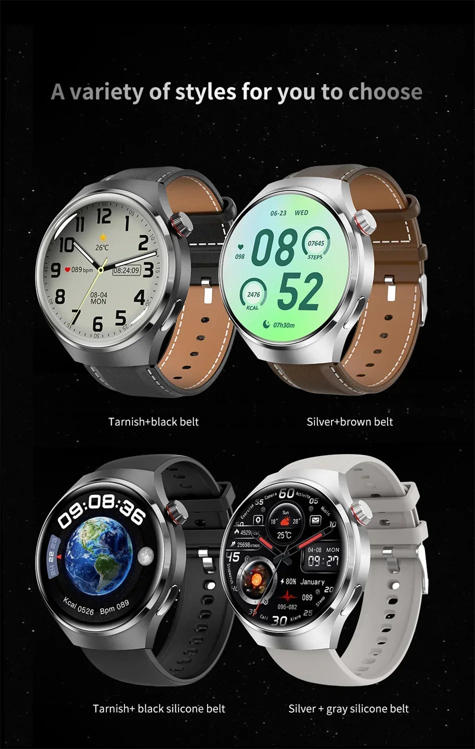 2024 For HUAWEI GT4 Pro GPS NFC Smart Watch Men 360*360 New Screen Heart rate Bluetooth Call IP68 Waterproof Man Smartwatch