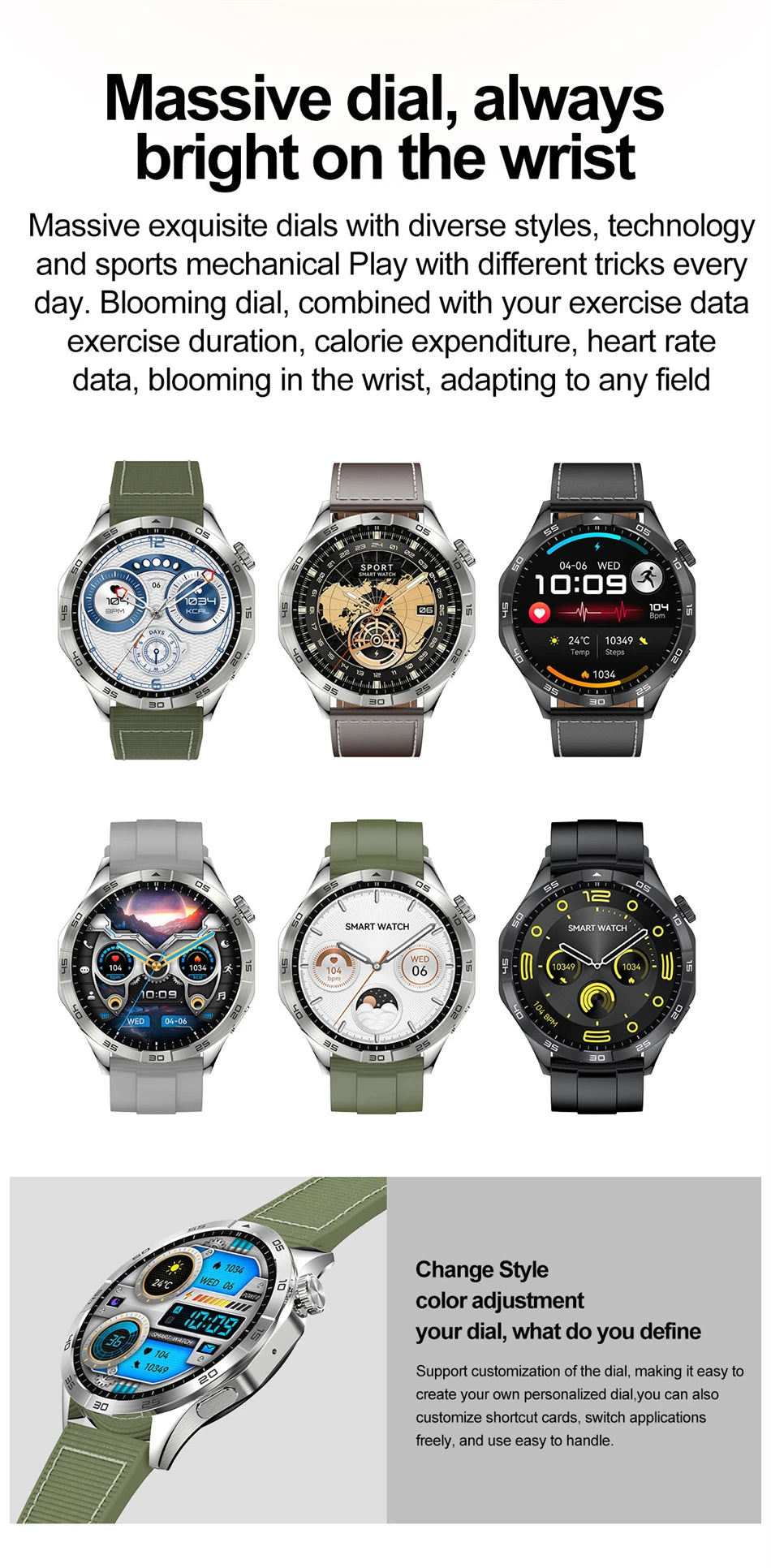 For Men Watch GT4Pro+ AMOLED Smartwatch Blood Oxygen Bluetooth Call Heart Rate IP68 Waterproof Sport Women Men SmartWatch 2024