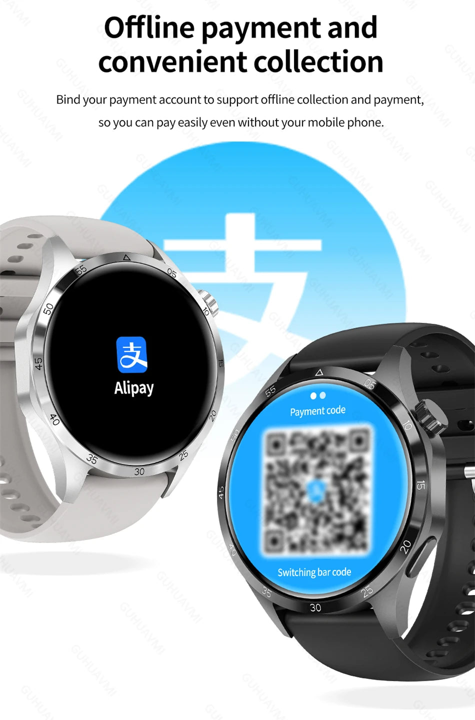 2024 New Smartwatch Mens AMOLED Screen Bluetooth Call GPS Sport NFC Health Monitor Smartwatch GT Plus Watch For Android IOS Man