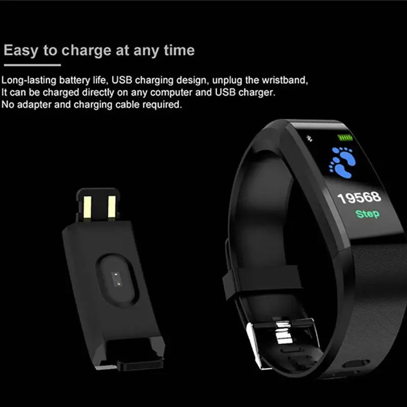 115HR smart bracelet color screen 115plus heart rate and blood pressure monitoring waterproof sports pedometer Original Fitness