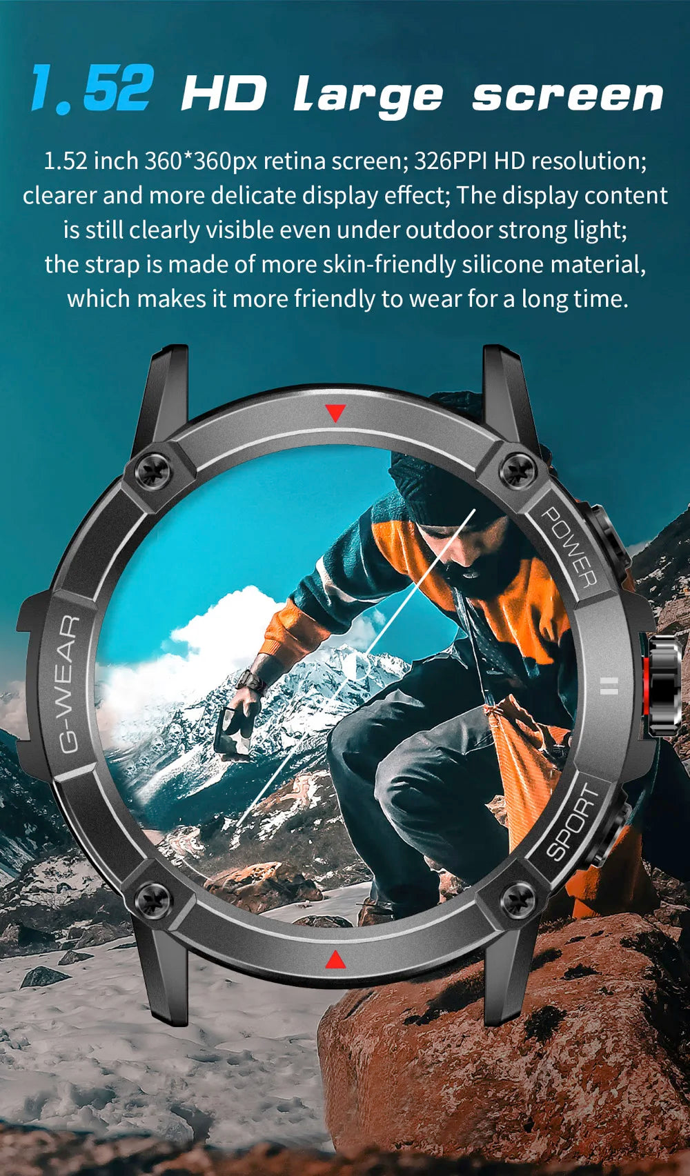 New Men Outdoor Sports Compass Smart Watch Blue Tooth Call Bracelet Health Monitoring 400mAh Battery Waterproof 2024 Smartwatch