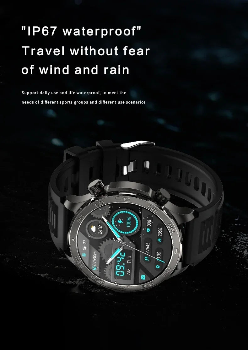 2024 New Rugged Military GPS NFC Smart Watch Men HD Screen Heart Rate Waterproof Outdoor SmartWatch Bluetooth Call For HUAWEI