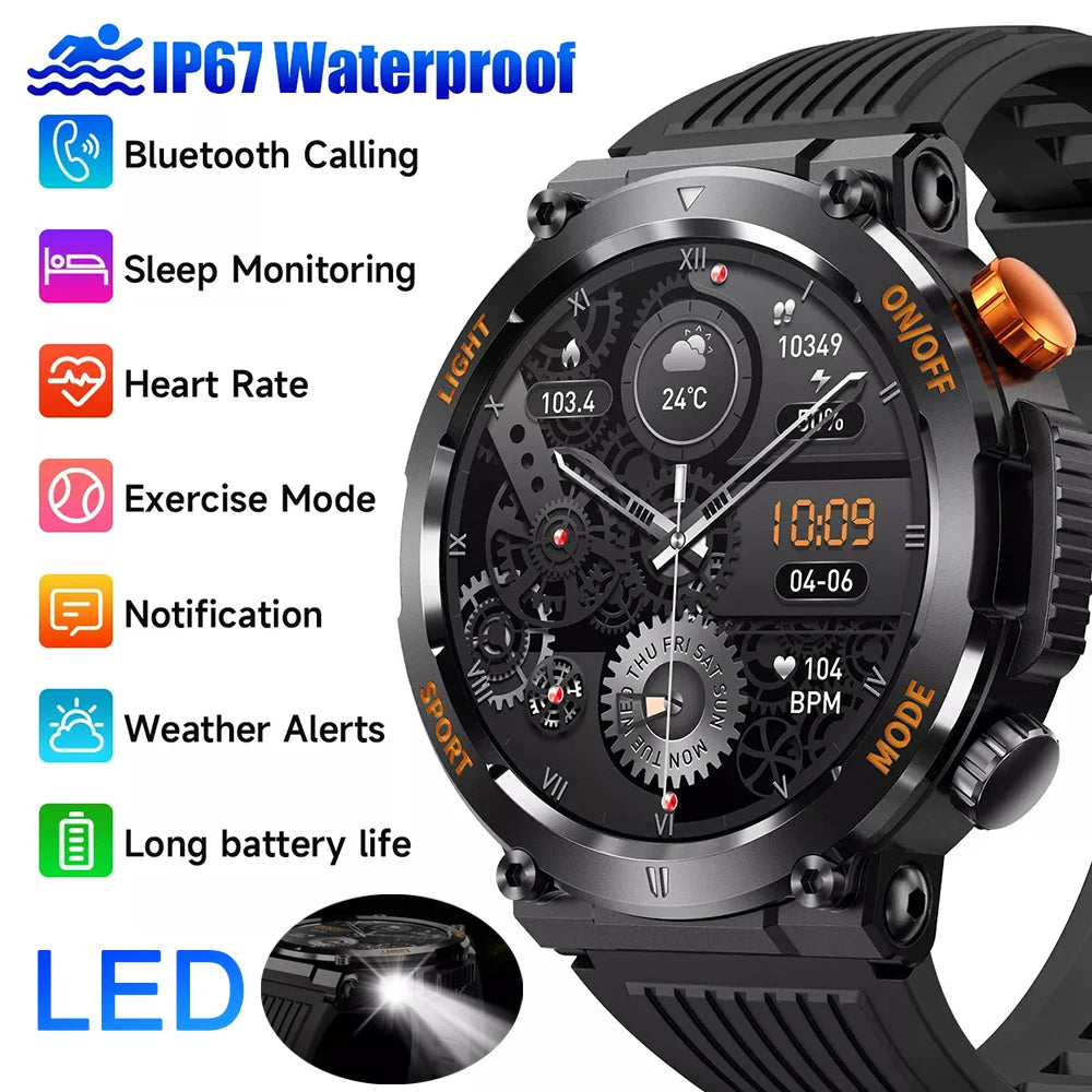 New Smart Watch Men For Android iOS IP67 Waterproof Sport Fitness Watch Bluetooth Call Heart Rate Health Monitor Smartwatch 2024