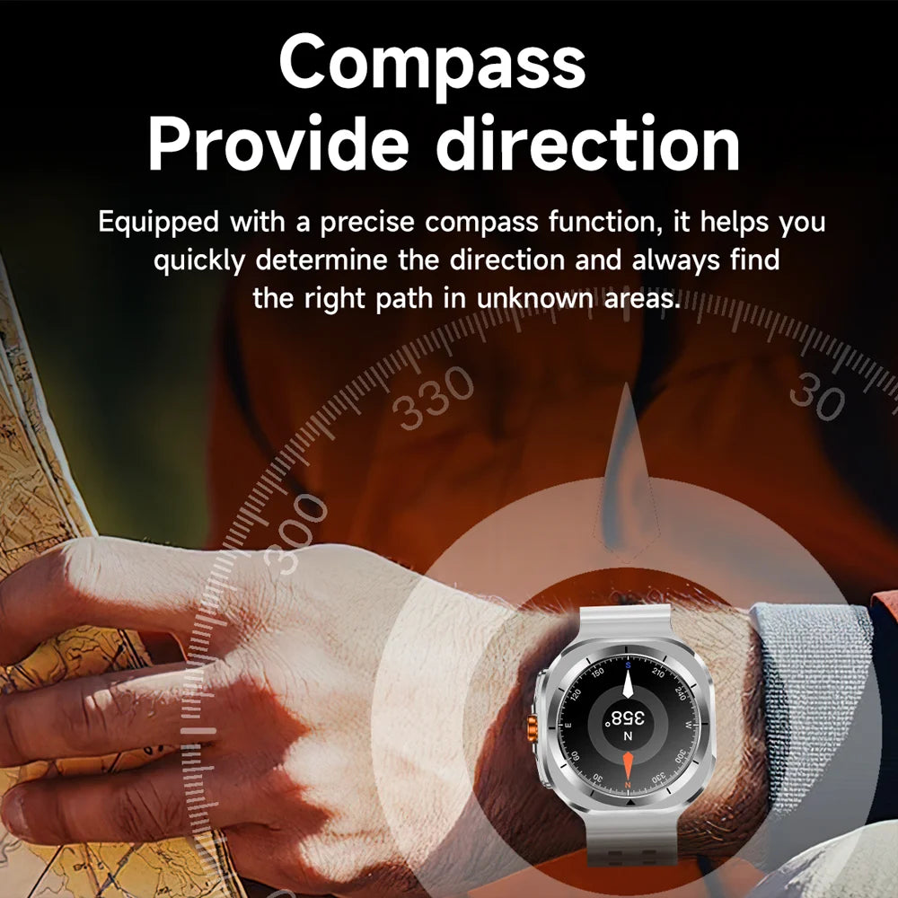 2024 For Samsung Galaxy Watch 7 Ultra Smart Watch Men 1.46"HD Screen Compass Outdoor Sports IP68 Waterproof BT Call Smartwatch