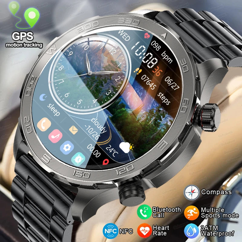 2024 New NFC Bluetooth Call Smart Watch Men Full Touch Screen Waterproof Watches Outdoor Sport Smartwatch For Android Huawei IOS