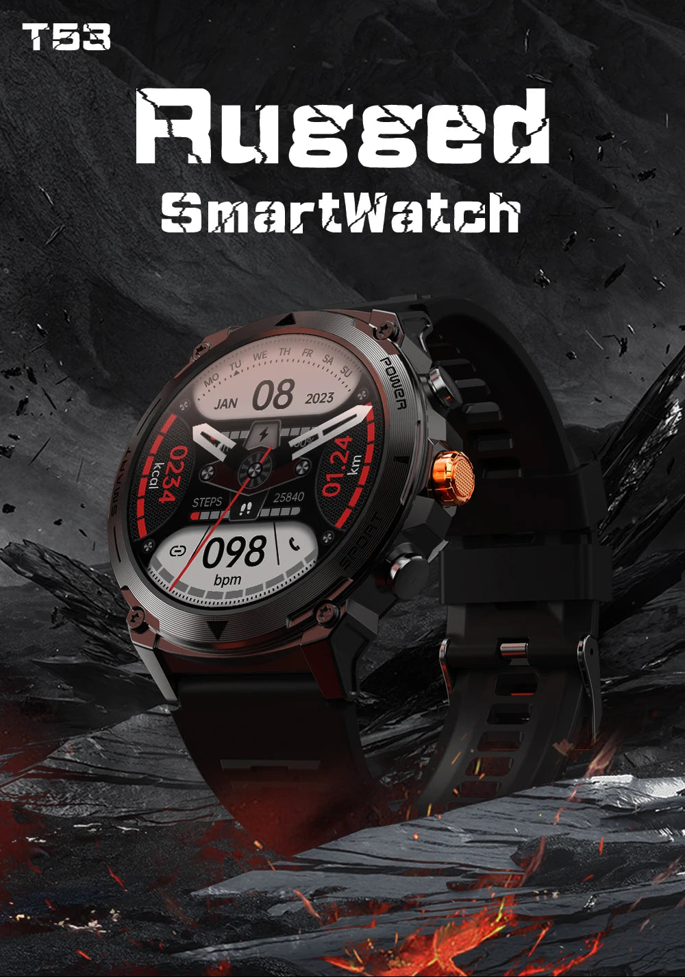 2024 New For Huawei Xiaomi Men Sports Smartwatch Bluetooth Call 400mAh Battery 100+ dial IP68 Waterproof Men Sports Smartwatch