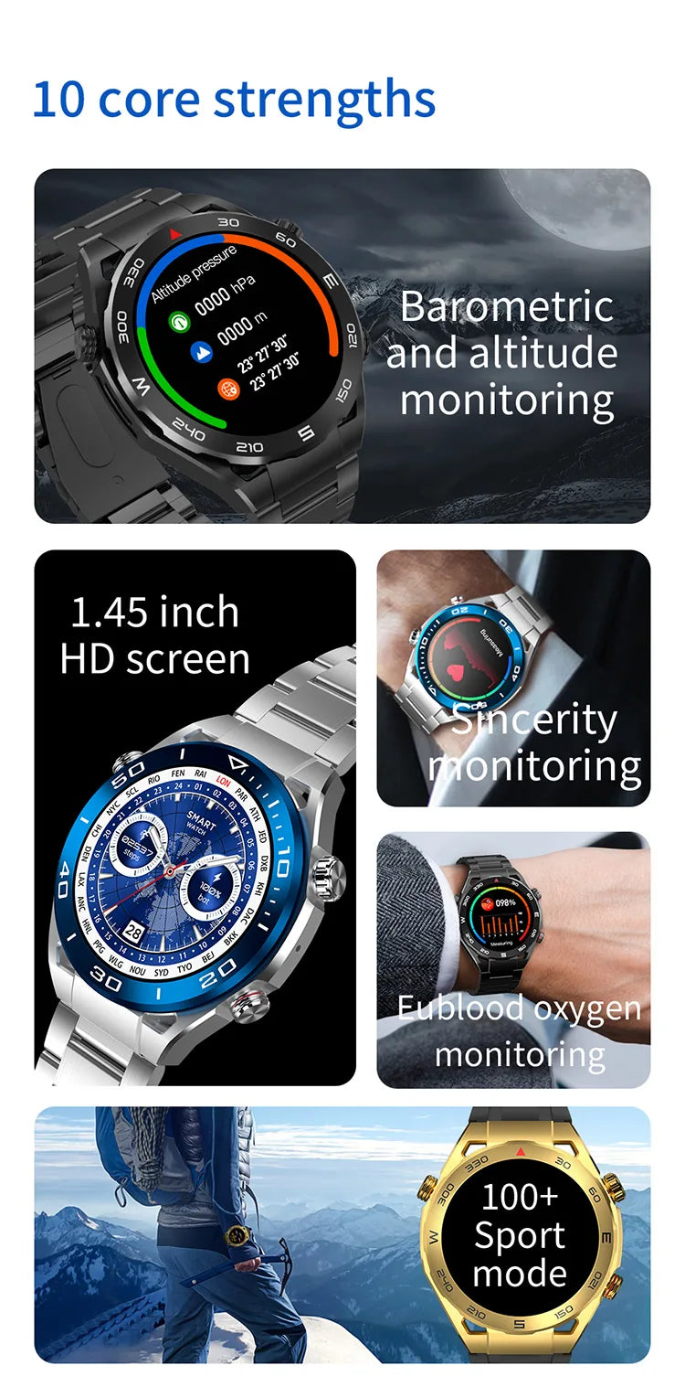 New  smartwatch Bluetooth call Information push Men smartwatch Heart rate health monitoring Sports step recording watch 2024