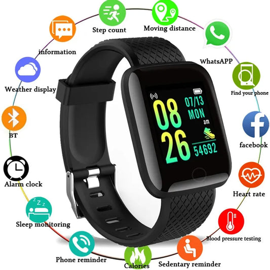 D13 Plus Smart Bracelet Sports Bracelet 116 PLUS Screen Bracelet Sports Pedometer Bluetooth Reminder Heart Rate Blood Pressure