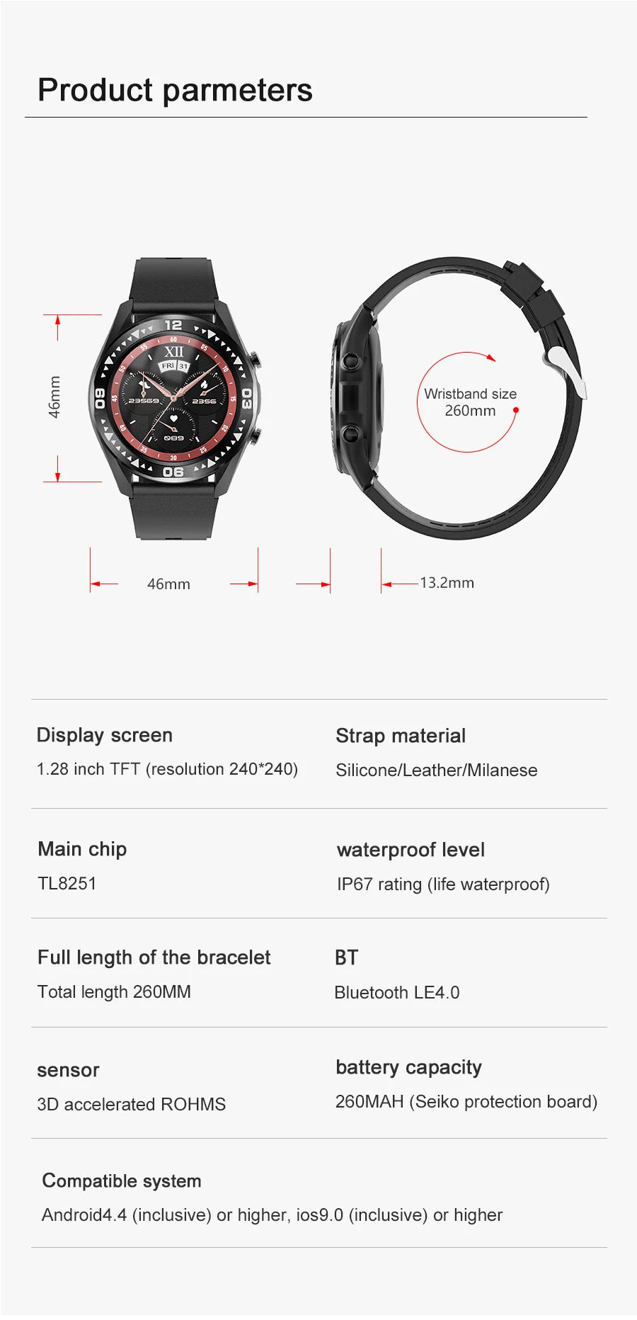 2024 New Smart Watch With 8G Memory BT Call Full Touch Screen IP67 Waterproof Men Smartwatch For Android IOS HUAWEI XIAOMI Phone