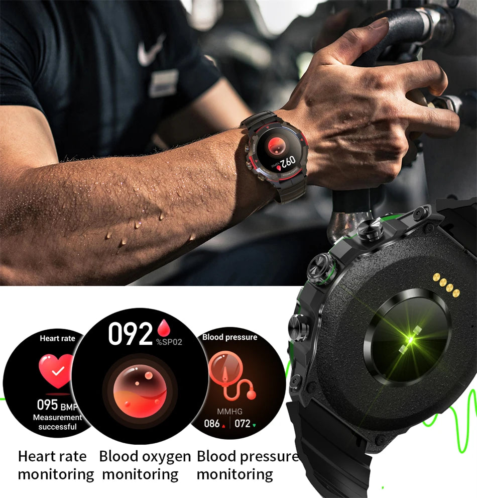 2024 New Men Smartwatch outdoor sports smart watch Bluetooth call IP68 waterproof health monitoring watch adult 420 mAh battery