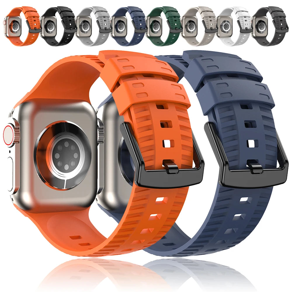 Tire pattern Silicone Strap For Apple Watch Ultra Band 49mm 45mm 44mm 42mm 41mm 42mm Watchband bracelet iwatch Serise 9 8 7 6 5