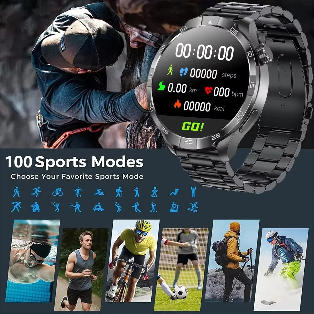 2024 New For HUAWEI Outdoor Sports Smart Watch Men AMOLED Screen NFC GPS Compass Heart rate Waterproof Bluetooth Call SmartWatch