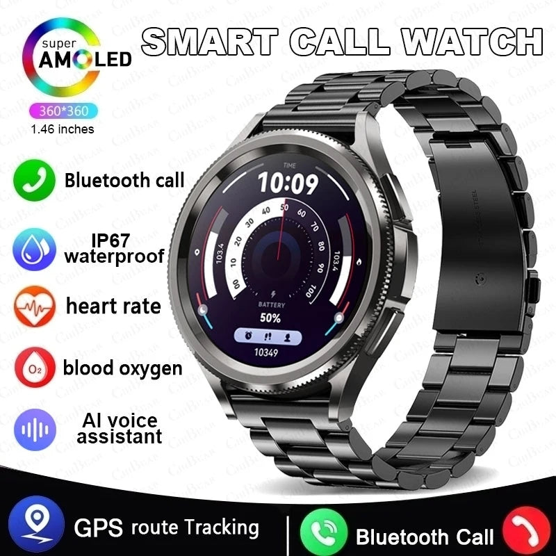 2024 New SmartWatch Men GPS Sports Fitness Watch Health Monitoring Waterproof Bluetooth Call Smart Watch Men For Android IOS