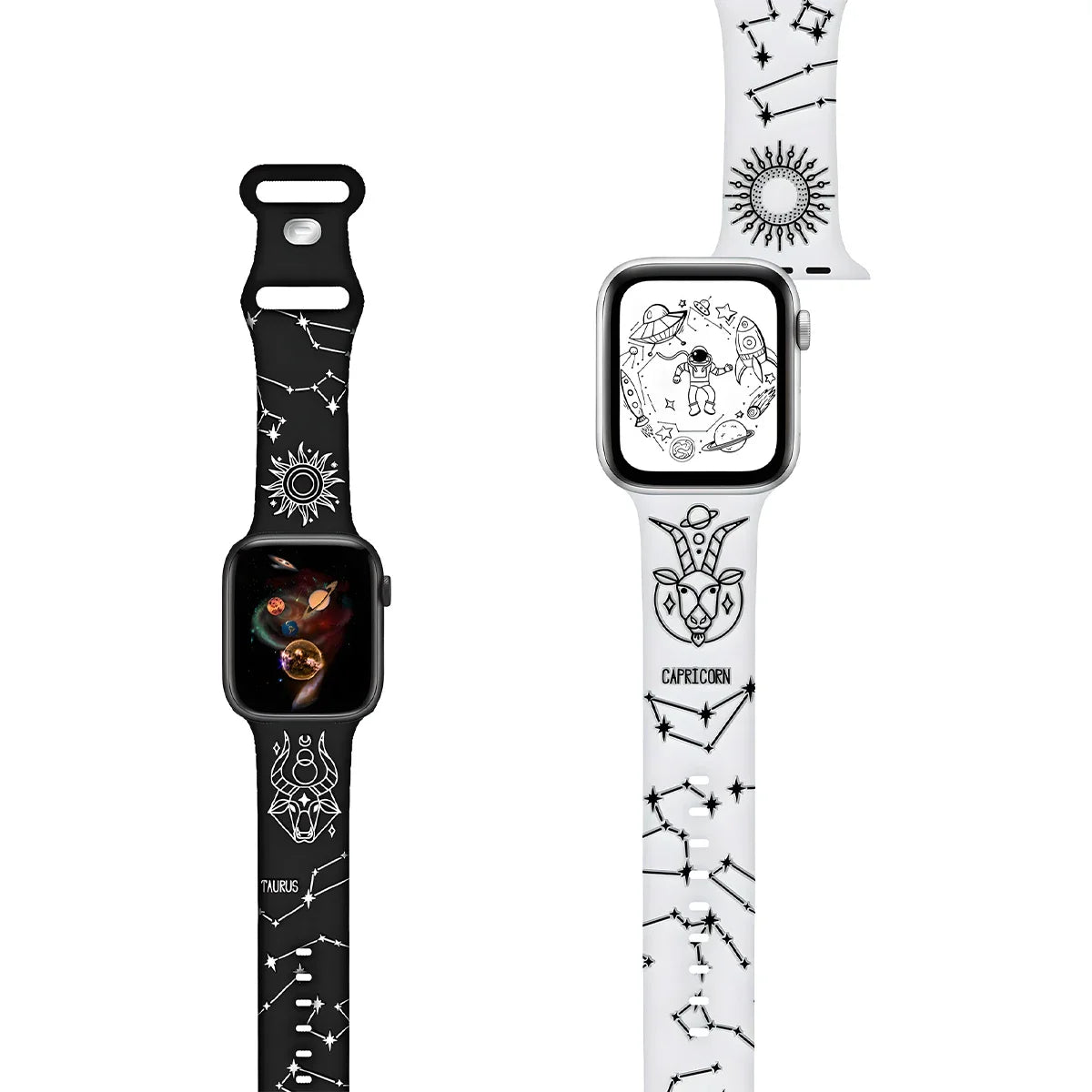 Horoscope Prints Silicone Strap for Apple Watch Band Ultra 2 49mm 45mm 44mm 41mm 38 42mm Bracelet Iwatch Series 9 8 7 6 SE 5 4 3