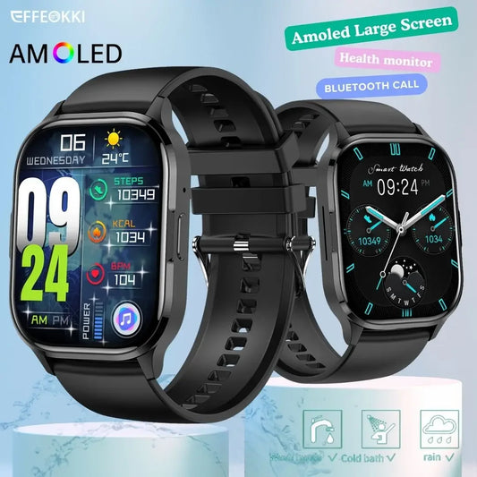 2024 New 2 Inch Amoled Screen Always On Smart Watch Men Women BT Calling Multi Sport Mode Heart Rate Fitness Bracelet