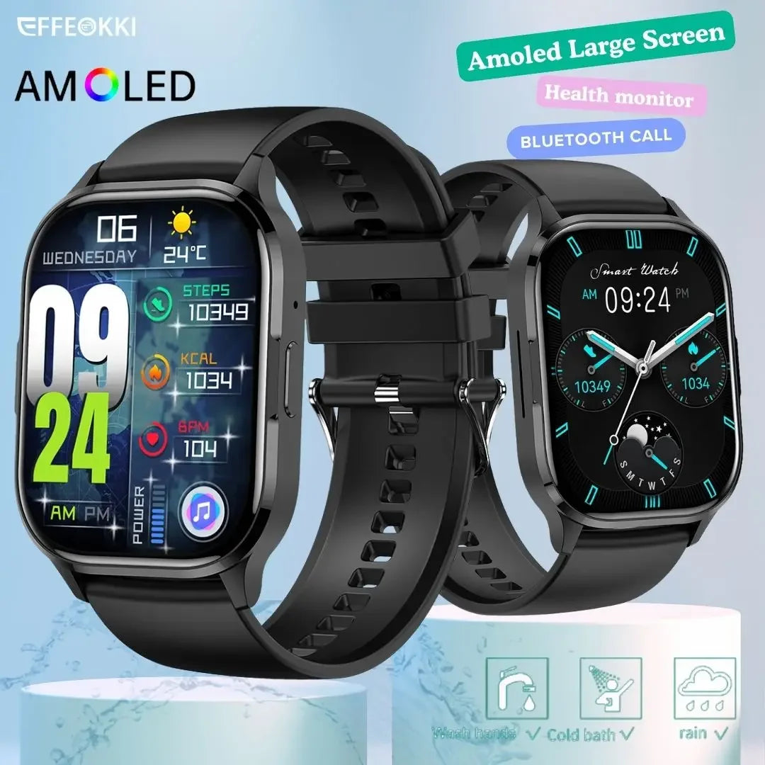 2024 New 2 Inch Amoled Screen Always On Smartwatch Men Women Bluetooth Call Multi Sport Mode Pedometer Fitness Bracelet