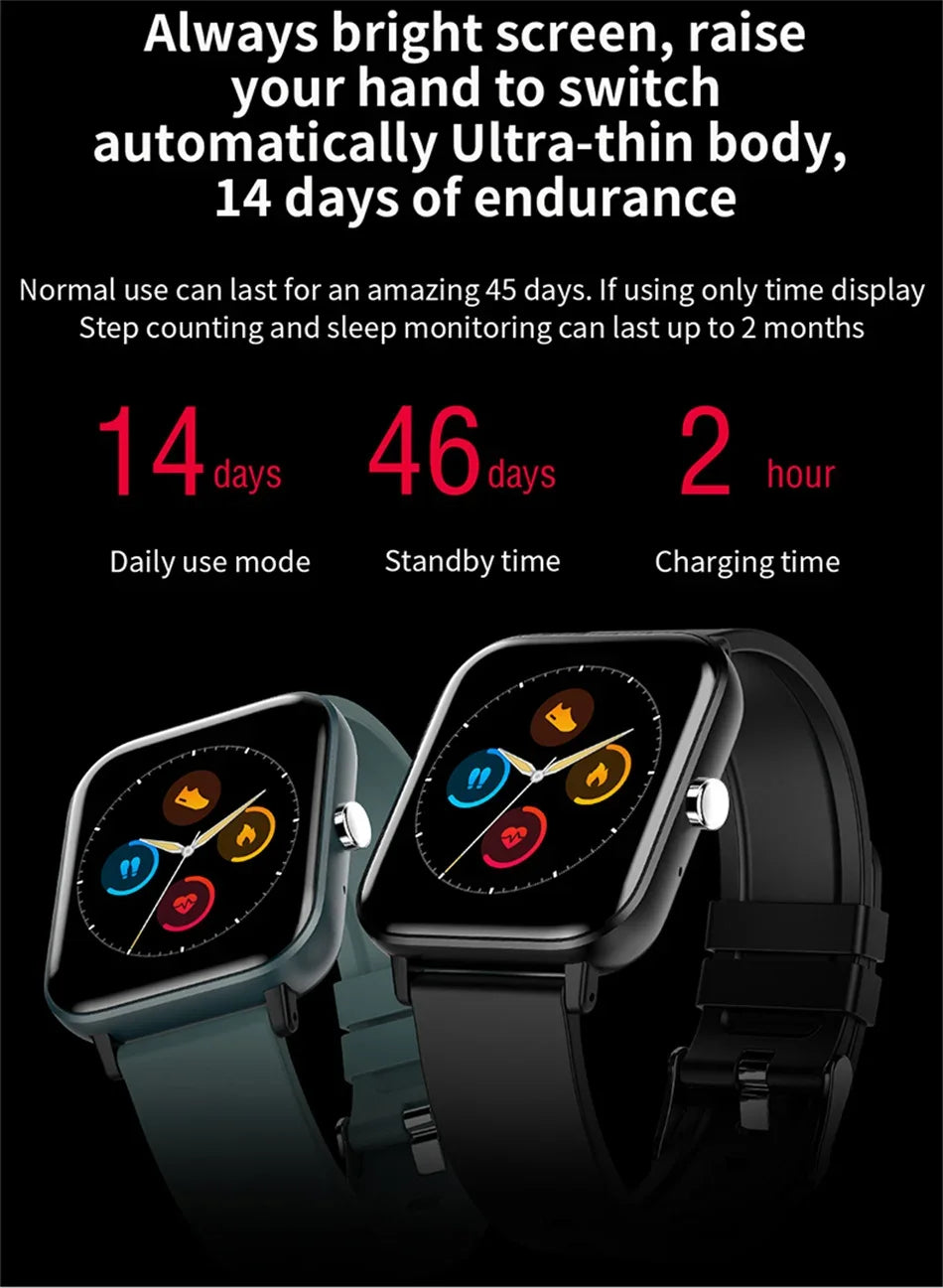 2024 New Smartwatch Women Men 1.69"Full Touch Bluetooth Call Fitness Tracker Heart Rate Monitor Blood Pressure Ladies Smartwatch