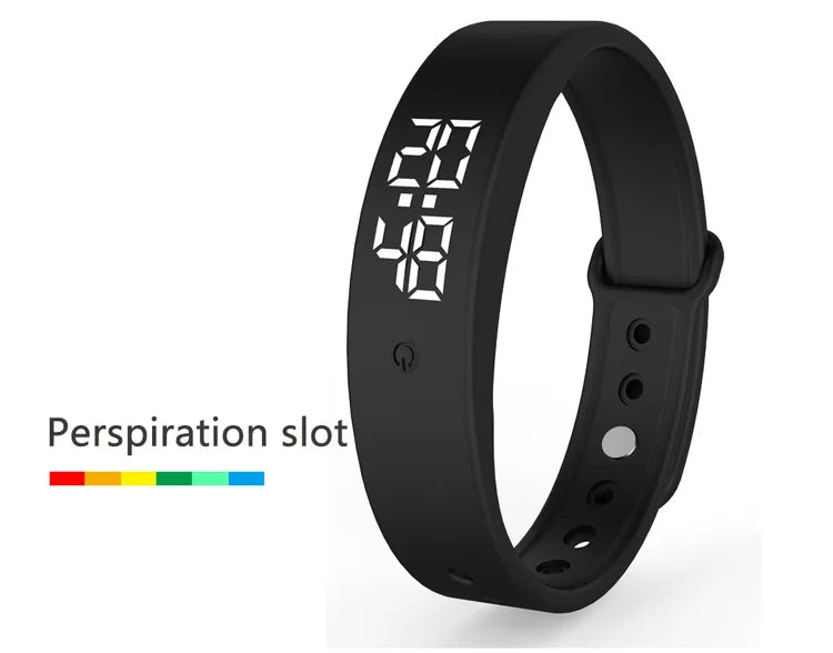 LED Digital Smart Bracelet Monitor Thermometer Vibration Alarm Wristband Smart Bracelet Waterproof Smartband for Student