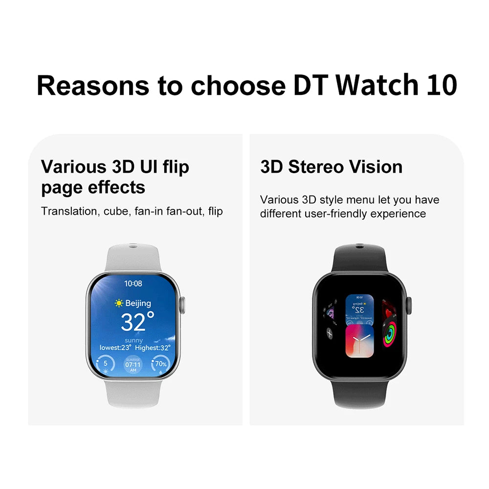 New GPS Smart Watch Men Series 10 For Apple Watch 10 Always On Display 4GB Memory BT Call NFC Women Smartwatch For IOS Android