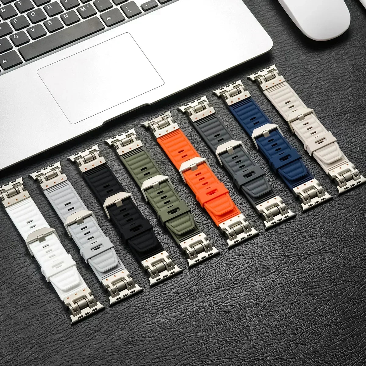 Silicone Band for Apple Watch Strap Ultra 2 49mm 45mm 44mm 42mm Soft Sports Correas for apple IWatch Series 9 8 7 6 5 4 Bracelet