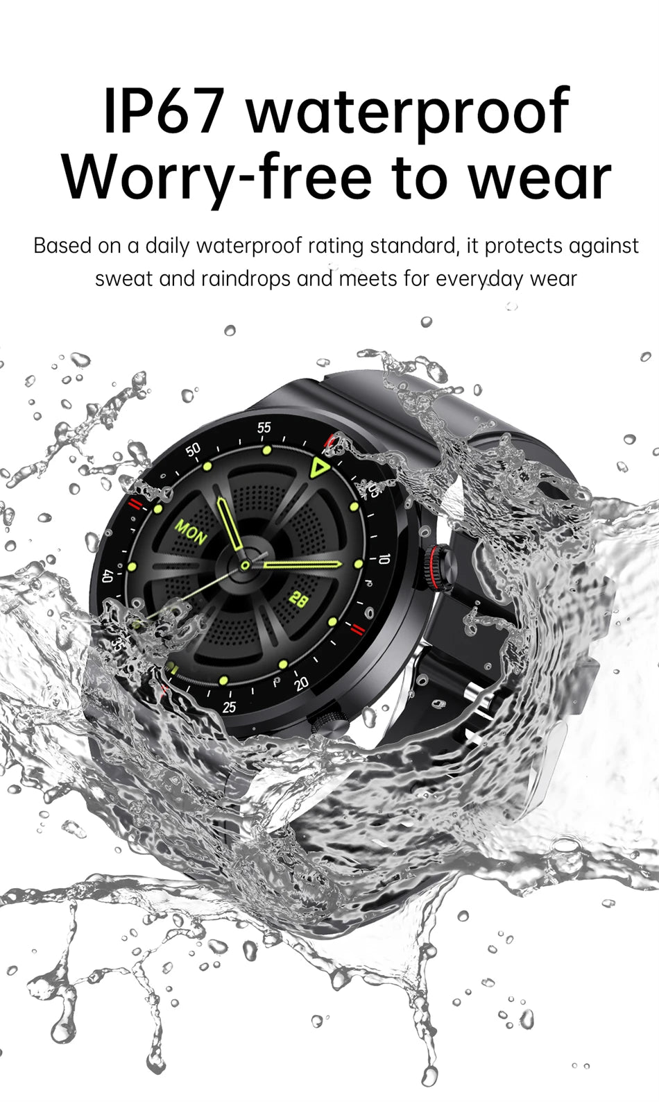 2024 Bluetooth Call Smart Watch Men HD Screen Sports Fitness Watches Waterproof Health Monitoring Smartwatch Men For Android IOS