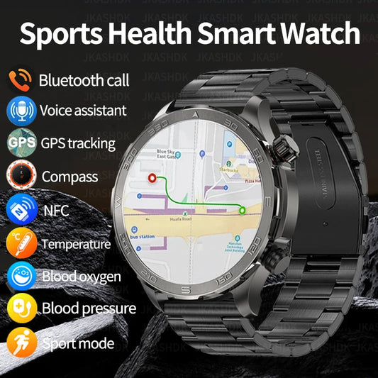 2024 New GPS Movement Track Smart Watch Men NFC Bluetooth Call AI Voice Assistant All-Round Health Monitoring Sports Smartwatch