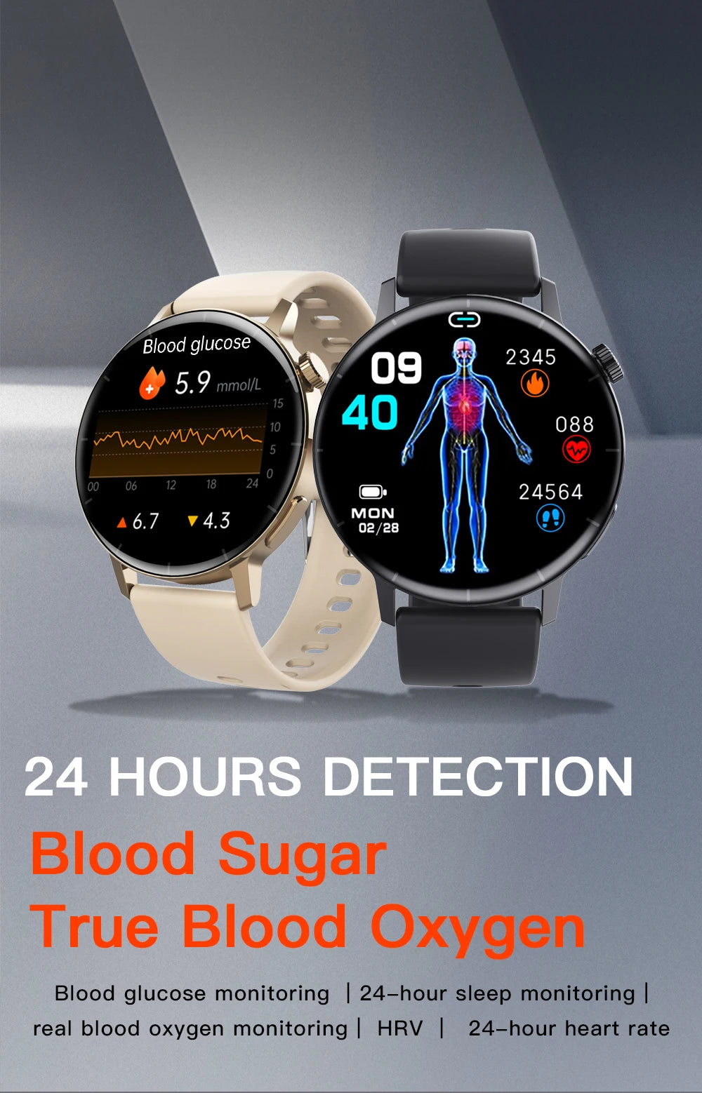 Smart Watch 2024 Bluetooth Call Heart Rate Blood Glucose Blood Oxygen Monitoring Fitness Tracker Smartwatch For Men And Women