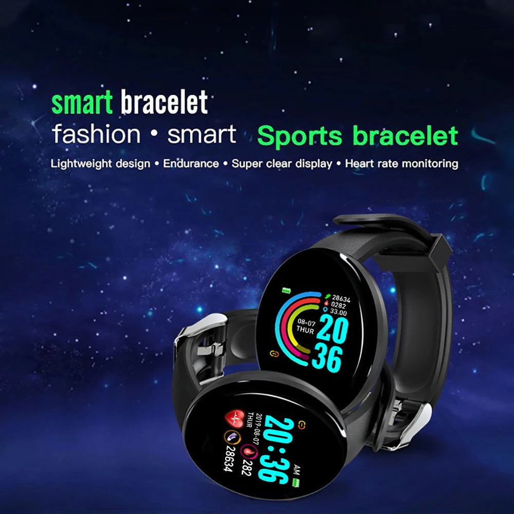 New D18 Smart Watch Men Women Sport Fitness Smartwatch Blood Pressure Waterproof Digital Watches Tracker For Ios Android IPhone