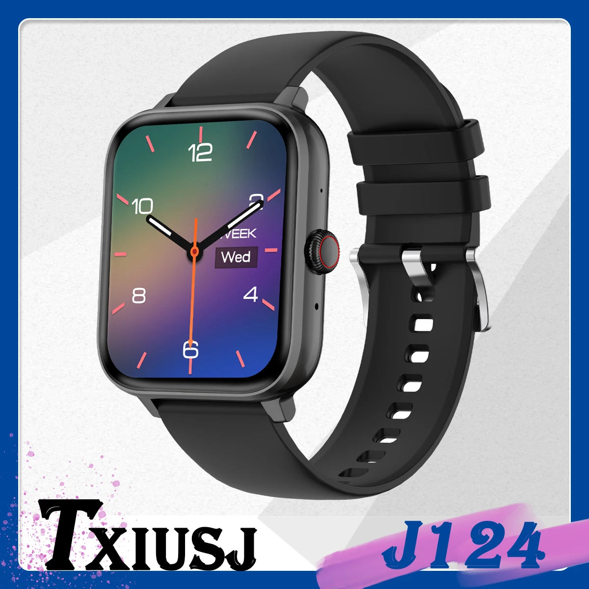 2024 New Smart Watch Smartwatch J124 Men Women Waterproof 1.83" Bluetooth Call Full Touch Screen Sprot Fitness for Android IOS