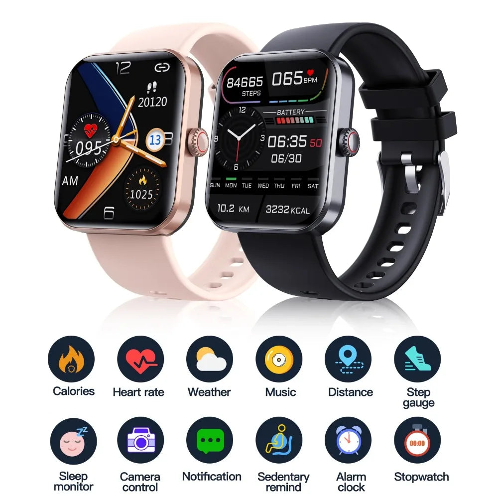 2024 F57L Smart Watch Men 24 Hour Heart Rate Sleep 50+ Sport Temperature Monitoring Sport 1.91 Inch Touch Screen Smartwatch