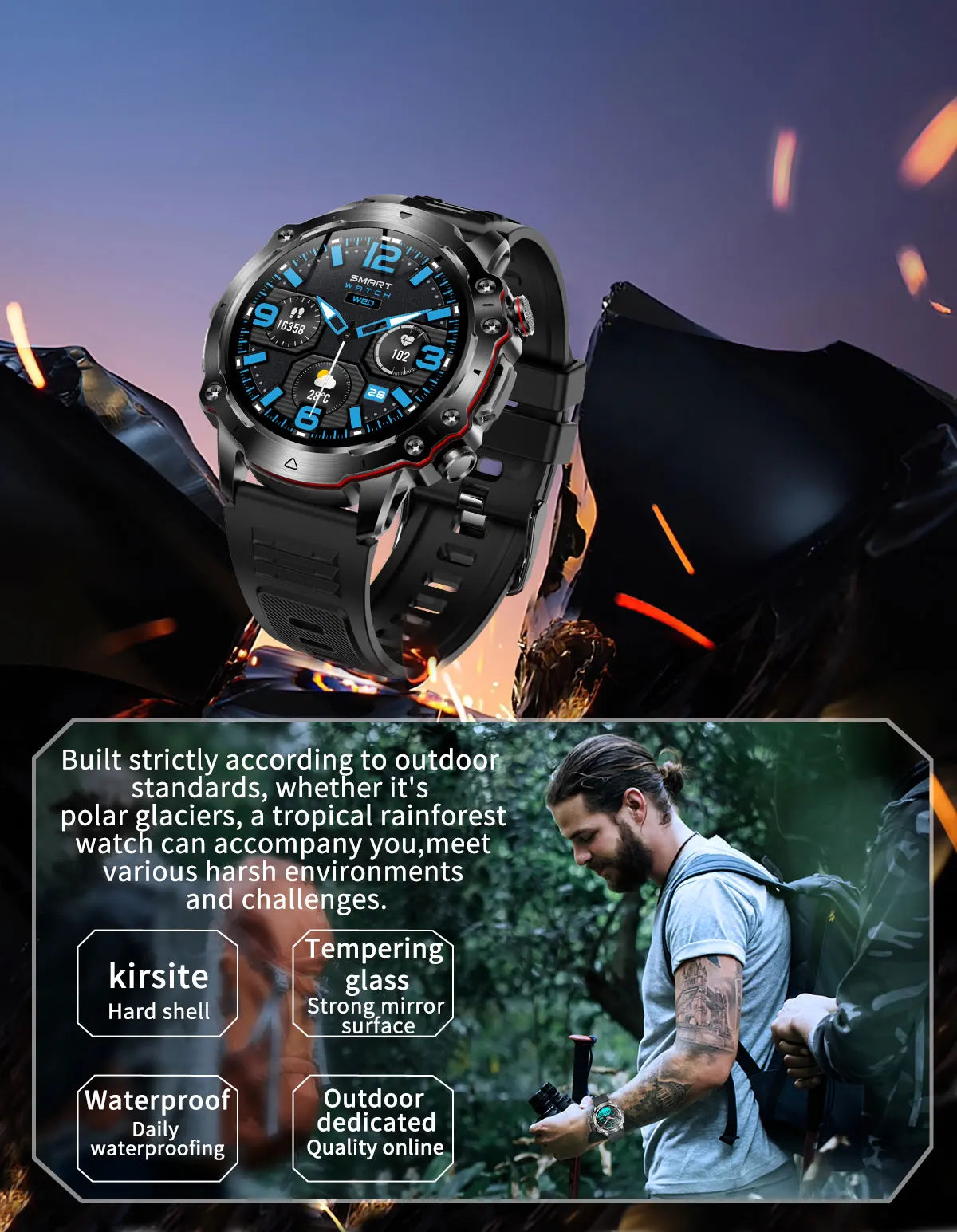 Titanium case Smartwatch Men 2024 NEW AMOLED Bluetooth Call Smart Watch for Android IOS 100+ Sports Modes Fitness Tracker