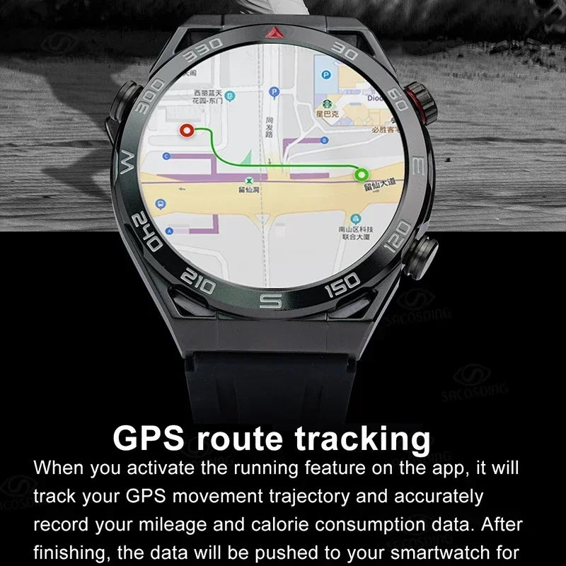 For Huawei Xiaomi NFC Smart Watch Men GPS Tracker AMOLED 454*454 HD Screen Heart Rate ECG+PPG Bluetooth Call SmartWatch 2024 New