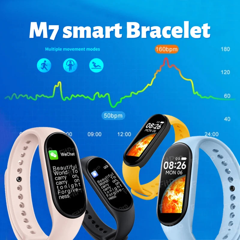 M7 Pedometer Men Women Smartband M7 Heart Rate Smartwatch Fitness Tracker Blood Pressure Sport Smart Bracelet For Mi Band 7