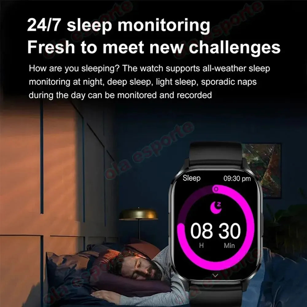 Men And Women Smart Watch Bluetooth Call Sleep Heart Rate Monitor Weather Outdoor Lady Smartwatch 1.77" For Android IOS 2024 New