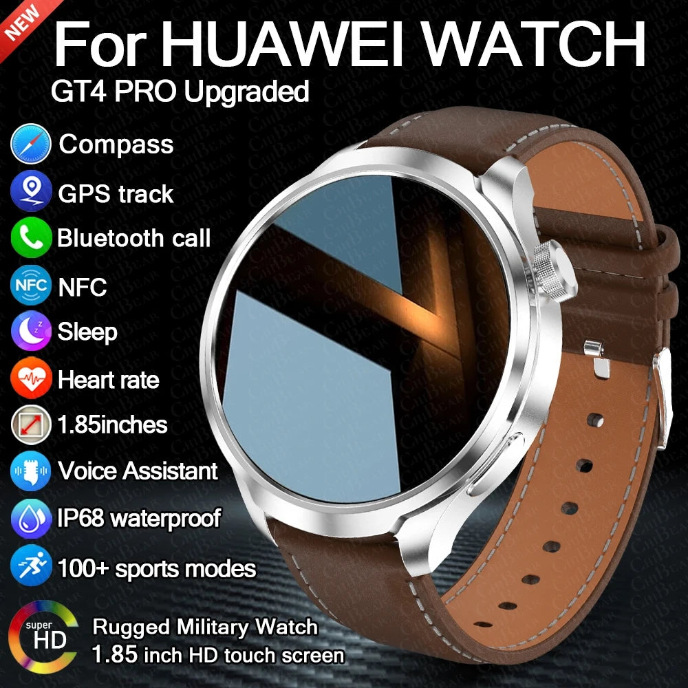 For Huawei Xiaomi New GPS Track Smart Watch Men 1.85 inch Compass Heart Rate Fitness Watches NFC Bluetooth Call Smartwatch 2024