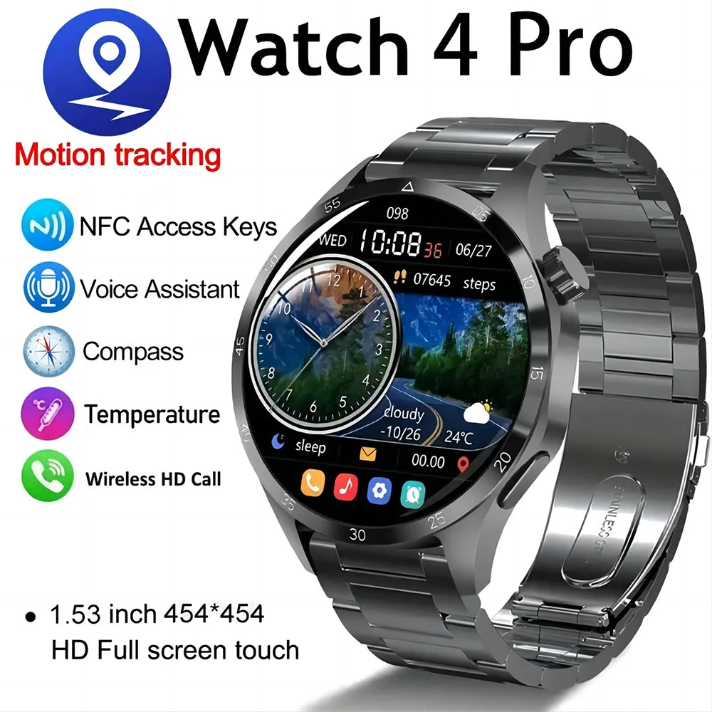 For Huawei GT4 Smart Watch Men Watch 4 Pro AMOLED HD Screen Bluetooth Call NFC Health Monitoring Smartwatch 2024 New Watch GT4