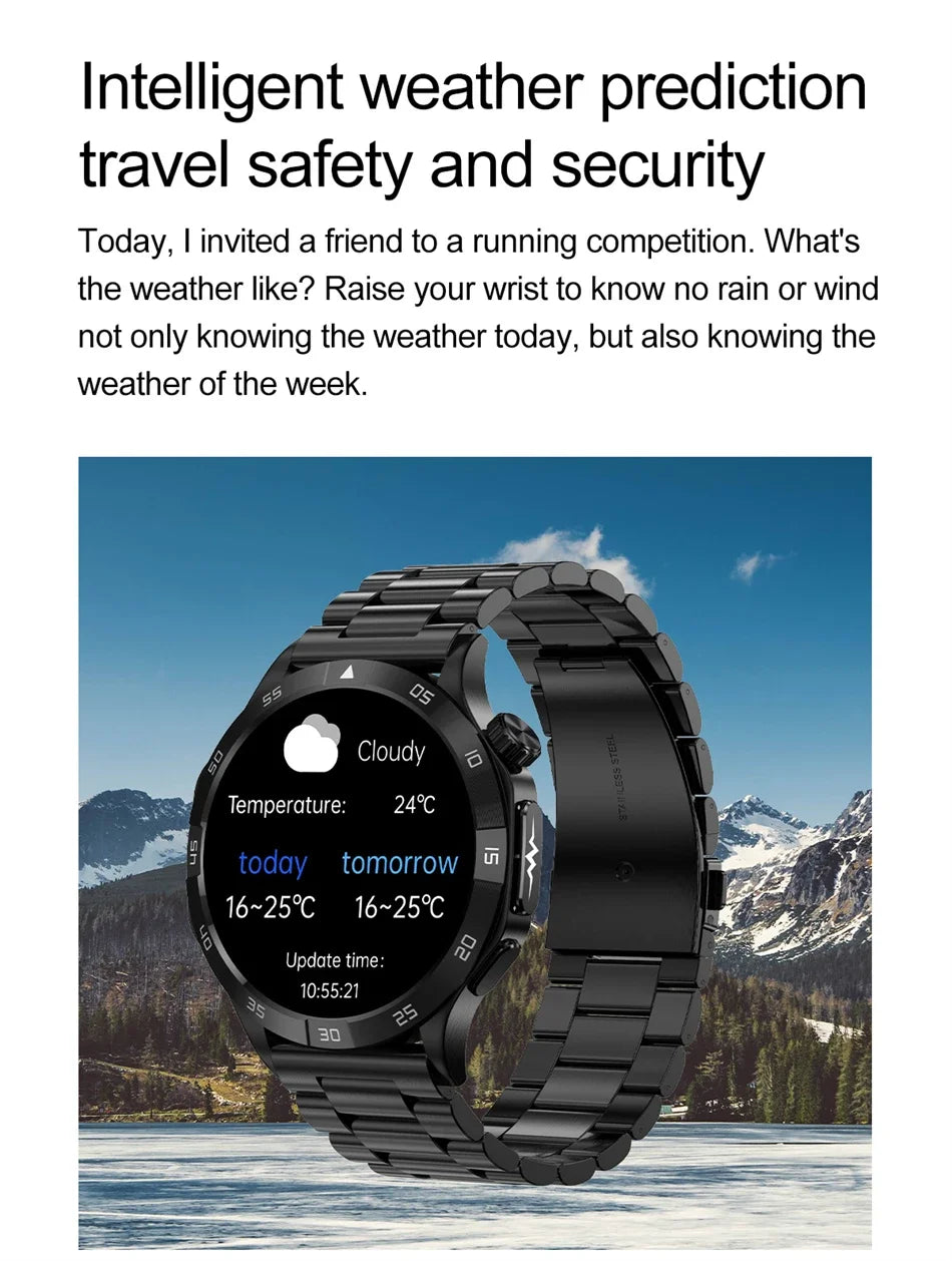 Blood Sugar Smart Watch 2024 Health Blood Lipid Uric Acid Monitor Sport Watch Smart ECG+PPG HD Bluetooth Call Men Smartwatch SOS