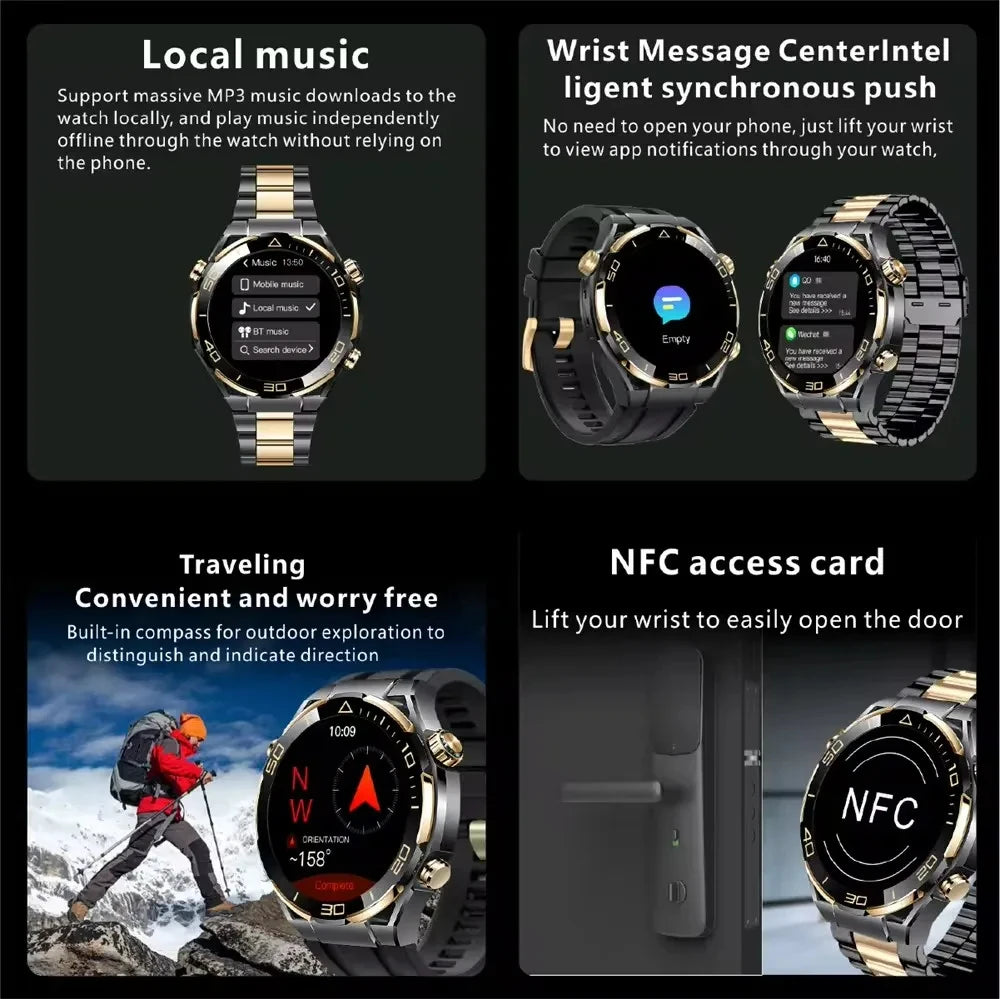 S30 Max Smart Watch 4GB ROM Photo Album Gesture Control NFC Compass Heart Rate for Android Watches Ultimate Smartwatch Men 2024