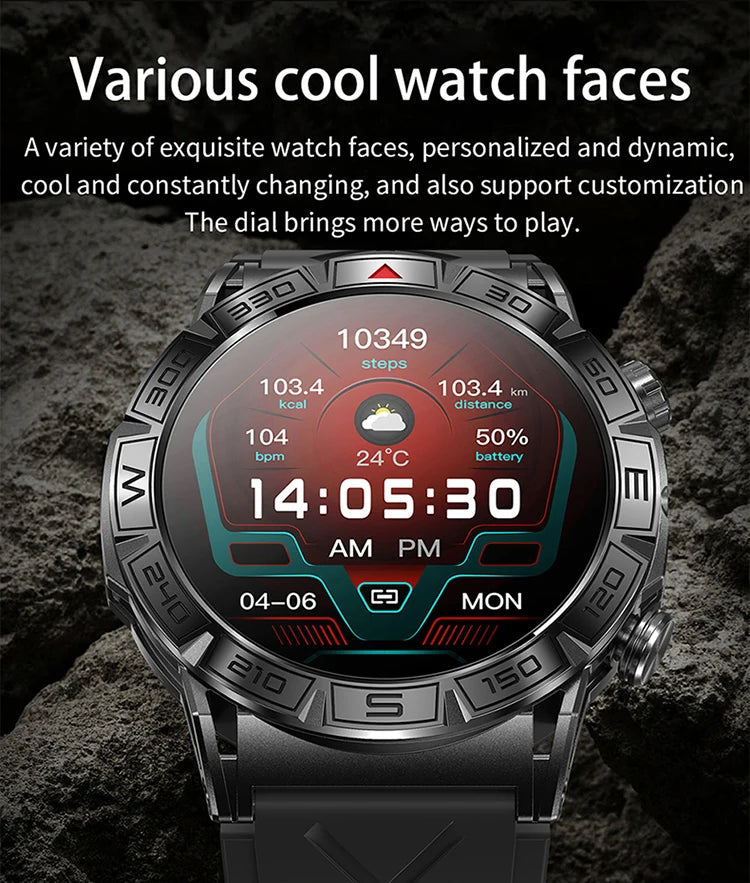 SKMEI 2024 Men Flashlight Smart Watch Compass Sport Waterproof Smartwatch Bluetooth Call Smartwatches 450mAh Battery Wristwatch